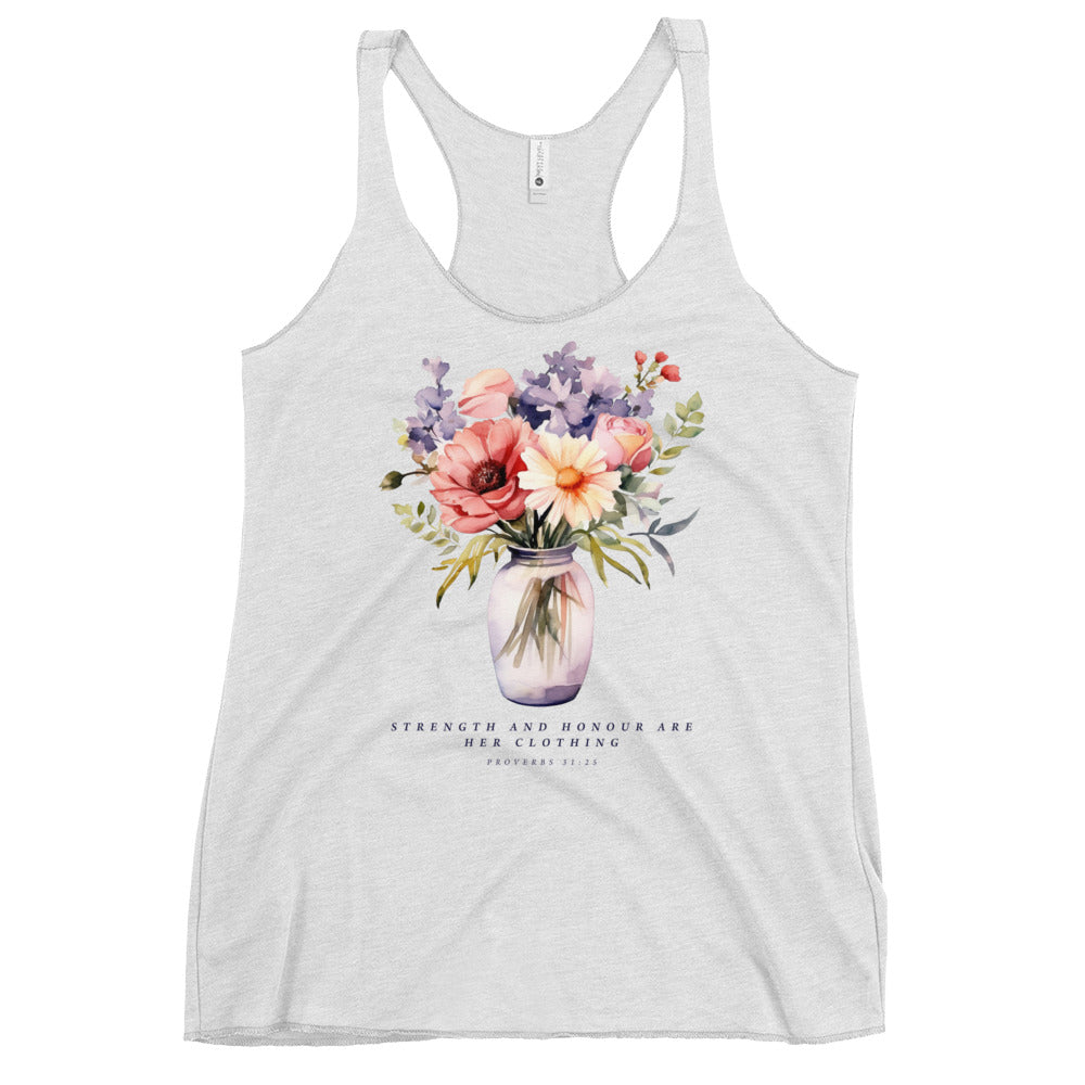 Strength and Honour: Women's Racerback Tank - Faith-Mark