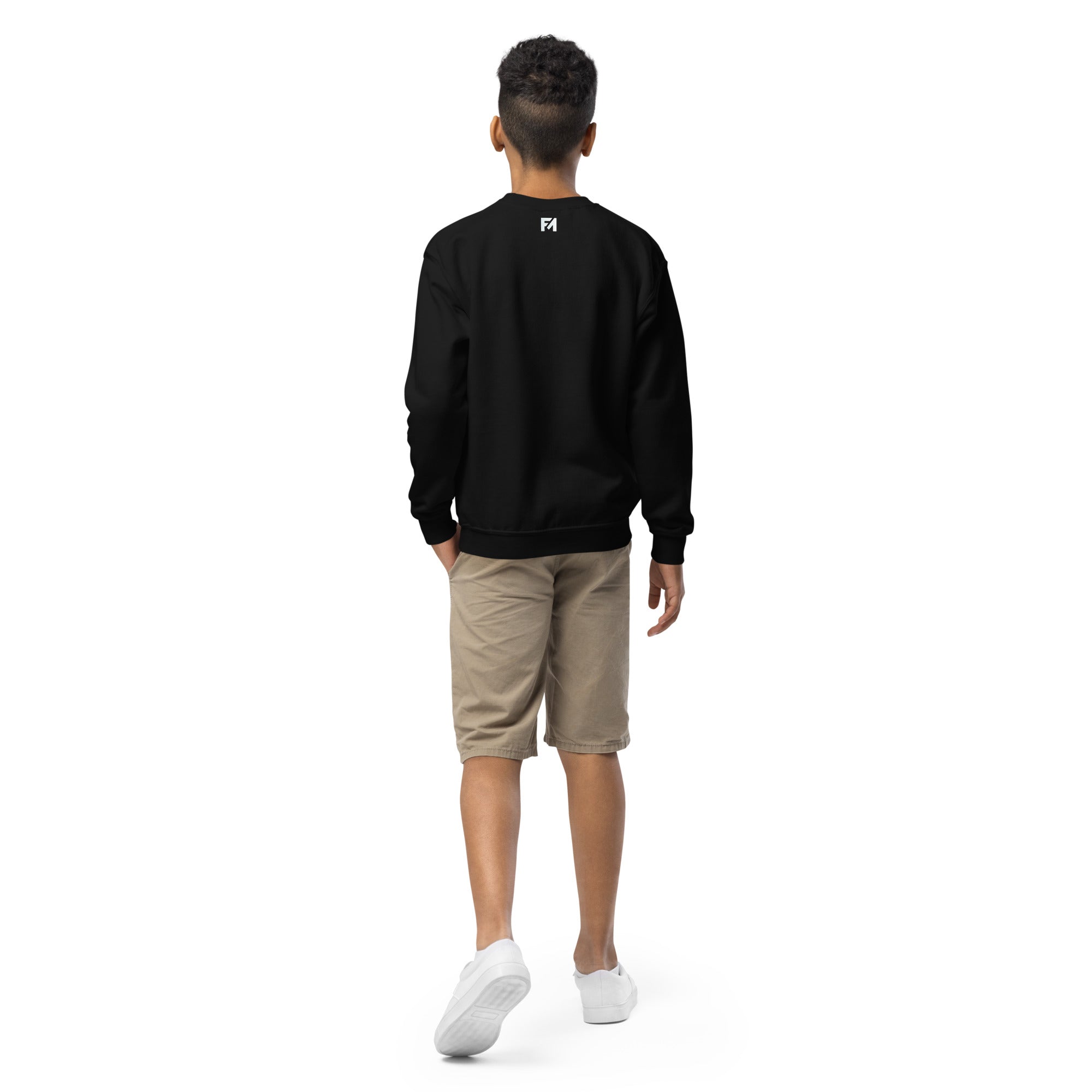 He Is Risen: Boys' Crewneck Sweatshirt in Black - Faith-Mark